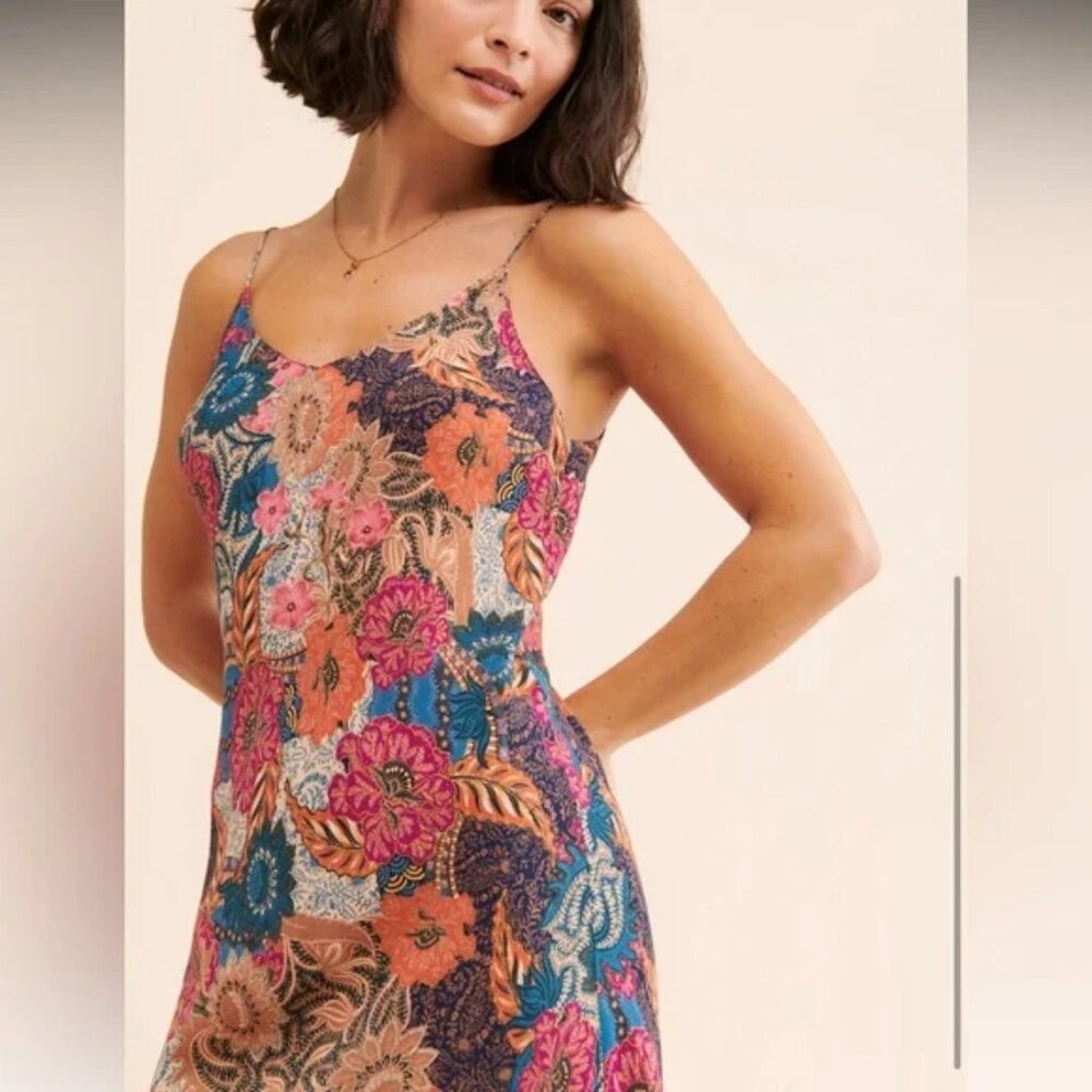 M Kachel x Anthropologie Floral bias slip dress - Small